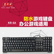 雙飛燕KR-6A USB接口 防水鍵盤 辦公游戲鍵盤有線鍵盤