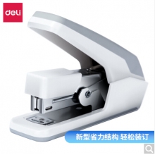 得力(deli)省力結(jié)構(gòu)訂書機/裝訂器 一指按壓 適配12#釘 白色0477